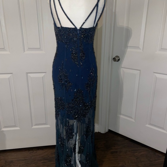 JE MATADI BY SEAN MEHTA VTG PURE SILK BEADED FORMAL DRESS SZ LARGE - Picture 6 of 11